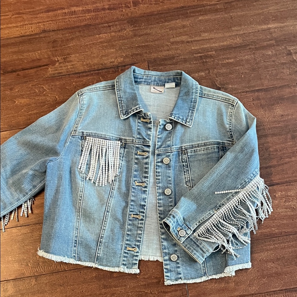 Nashville Vibes Denim Jacket with Silver Fringe
